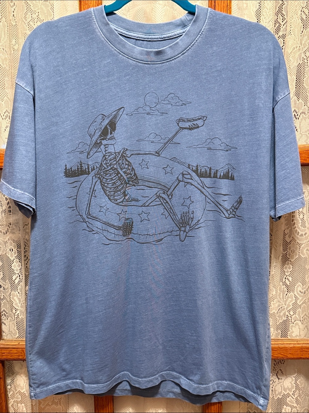 American Eagle Unisex Oversized Summer Skeleton Graphic Tee